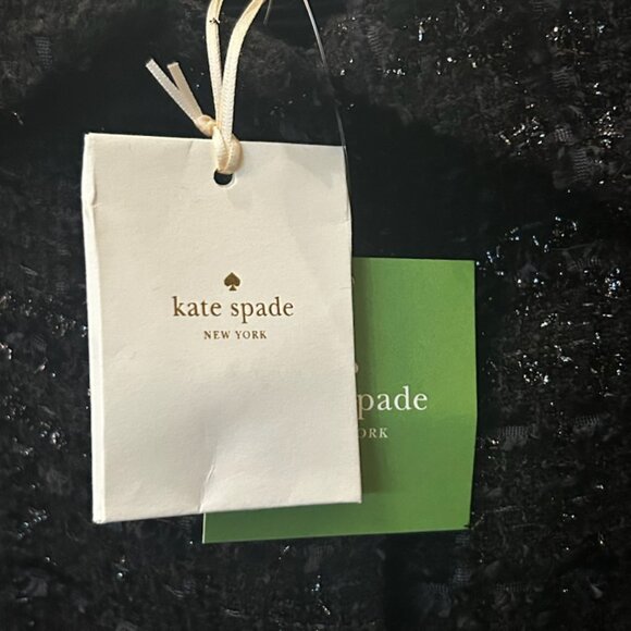 NWT Kate Spade Style Kimono Style Metallic Bouclette Tweed Belted Coat Jacket - Picture 8 of 13